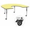 Flash Furniture Horseshoe Activity Table, 60" W, 66" L, 25.37" H, Laminate, Yellow XU-A6066-HRSE-YEL-T-P-CAS-GG - alternate 1