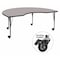 Flash Furniture Kidney Activity Table, 48" W, 72" L, 25.5" H, Laminate, Grey XU-A4872-KIDNY-GY-H-P-CAS-GG - alternate 1
