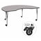 Flash Furniture Kidney Activity Table, 48" W, 72" L, 25.37" H, Laminate, Grey XU-A4872-KIDNY-GY-T-P-CAS-GG - alternate 1
