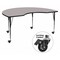 Flash Furniture Kidney Activity Table, 48" W, 96" L, 30.5" H, Laminate, Grey XU-A4896-KIDNY-GY-H-A-CAS-GG - alternate 1