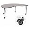 Flash Furniture Kidney Activity Table, 48" W, 96" L, 25.37" H, Laminate, Grey XU-A4896-KIDNY-GY-T-P-CAS-GG - alternate 1