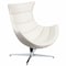 Flash Furniture Modern Cocoon Chair, White Back, 32 in W 37" L 38-1/4" H, Integrated Curved, Leather Seat ZB-32-GG - alternate 1