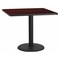Flash Furniture Square Laminate Table, 36" W, 36" L, 31.125" H, Laminate Top, Wood Grain XU-MAHTB-3636-TR24-GG - alternate 1