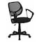 Flash Furniture Mesh Task Chair, 15-1/2" to 19-1/2", Fixed Arms, Black WA-3074-BK-A-GG - alternate 1