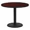 Flash Furniture Round Mahogany Laminate Table w/Rnd Base, 36", Laminate Top, Wood Grain XU-RD-36-MAHTB-TR24-GG - alternate 1