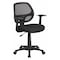 Flash Furniture Mesh Contemporary Chair, 17-1/4" to 22", Fixed Arms, Black LF-W-118A-BK-GG - alternate 1