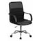 Flash Furniture Leather Contemporary Chair, 17-1/2" to 20-1/2", Fixed Arms, Black LF-W-61B-2-GG - alternate 1