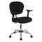 Flash Furniture Task Chair, 17-1/4" to 21", Fixed Arms, Black H-2376-F-BK-ARMS-GG - alternate 1