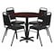 Flash Furniture Round Table Set, Laminate, Wood Grain HDBF1002-GG - alternate 1