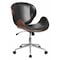 Flash Furniture Contemporary Chair Mid-Back Exec Chair, Black/Walnut, 17" to 20" Height SD-SDM-2240-5-BK-GG - alternate 1