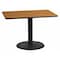 Flash Furniture Rectangle Ntural Lam Table, Rect w/Rnd Base, 30"x42", Laminate Top, Wood Grain XU-NATTB-3042-TR24-GG - alternate 1