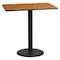 Flash Furniture Rectangle Ntural Lam Table, Rect w/Rnd Base, 30"x48", Laminate Top, Wood Grain XU-NATTB-3048-TR24B-GG - alternate 1
