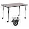 Flash Furniture Rectangle Activity Table, Laminate, Grey XU-A3060-REC-GY-H-A-CAS-GG - alternate 1