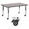 Flash Furniture Rectangle Activity Table, 30" W, 60" L, 25.5" H, Laminate, Grey XU-A3060-REC-GY-H-P-CAS-GG - alternate 1