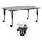 Flash Furniture Rectangle Activity Table, 30" W, 72" L, 25.5" H, Laminate, Grey XU-A3072-REC-GY-H-P-CAS-GG - alternate 1