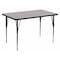 Flash Furniture Rectangle Activity Table, Chrome, Laminate, Particleboard, Steel, Grey XU-A3048-REC-GY-T-A-GG - alternate 1