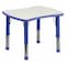 Flash Furniture Rectangle Preschool Table, Bl, 21.875" W x 26.625" L, Plastic, Steel, Blue YU-YCY-098-RECT-TBL-BLUE-GG - alternate 1