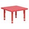 Flash Furniture Square Activity Table, Plastic, Steel, Red YU-YCX-002-2-SQR-TBL-RED-GG - alternate 1