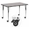 Flash Furniture Rectangle Activity Table, 24" W, 48" L, 30.37" H, Laminate, Grey XU-A2448-REC-GY-T-A-CAS-GG - alternate 1