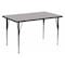 Flash Furniture Rectangle Activity Table, 24 W, 48 L, 30.125 H, Chrome, Laminate, Particleboard, Steel, Grey XU-A2448-REC-GY-T-A-GG - alternate 1