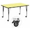 Flash Furniture Rectangle Activity Table, 36" W, 72" L, 25.37" H, Laminate, Yellow XU-A3672-REC-YEL-T-P-CAS-GG - alternate 1