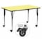 Flash Furniture Rectangle Activity Table, 30" W, 72" L, 30.37" H, Laminate, Yellow XU-A3072-REC-YEL-T-A-CAS-GG - alternate 1