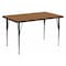 Flash Furniture Rectangle Activity Table, Chrome, Laminate, Particleboard, Steel, Wood Grain XU-A2448-REC-OAK-T-A-GG - alternate 1