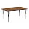 Flash Furniture Rectangle Activity Table, 24" W, 60" L, 25.25" H, Laminate, Wood Grain XU-A2460-REC-OAK-H-P-GG - alternate 1