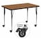 Flash Furniture Rectangle Activity Table, 30" W, 48" L, 30.37" H, Laminate, Wood Grain XU-A3048-REC-OAK-T-A-CAS-GG - alternate 1