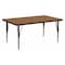 Flash Furniture Rectangle Activity Table, Chrome, Laminate, Particleboard, Steel, Wood Grain XU-A3072-REC-OAK-T-P-GG - alternate 1