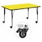 Flash Furniture Rectangle Activity Table, 24" W, 48" L, 25.5" H, Laminate, Yellow XU-A2448-REC-YEL-H-P-CAS-GG - alternate 1