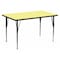 Flash Furniture Rectangle Activity Table, 24 W, 48 L, 30.125 H, Chrome, Laminate, Particleboard, Steel, Yellow XU-A2448-REC-YEL-T-A-GG - alternate 1