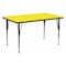 Flash Furniture Rectangle Activity Table, Chrome, Laminate, Particleboard, Steel, Yellow XU-A2460-REC-YEL-H-A-GG - alternate 1