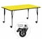 Flash Furniture Rectangle Activity Table, 24" W, 60" L, 25.5" H, Laminate, Yellow XU-A2460-REC-YEL-H-P-CAS-GG - alternate 1