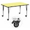 Flash Furniture Rectangle Activity Table, Laminate, Yellow XU-A3048-REC-YEL-T-P-CAS-GG - alternate 1