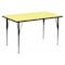 Flash Furniture Rectangle Activity Table, 30" W, 60" L, 30.125" H, Laminate, Yellow XU-A3060-REC-YEL-T-A-GG - alternate 1