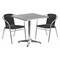 Flash Furniture Square Table Set, 27.5 W, 27.5 L, 27.5 H, Aluminum, Plastic, Rattan, Stainless Steel, Grey TLH-ALUM-28SQ-020BKCHR2-GG - alternate 1