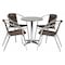 Flash Furniture Round Table Set, 23.5 W, 23.5 L, 27.5 H, Aluminum, Plastic, Rattan, Stainless Steel, Grey TLH-ALUM-24RD-020CHR4-GG - alternate 1