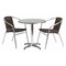 Flash Furniture Round Table Set, 27.5 W, 27.5 L, 27.5 H, Aluminum, Plastic, Rattan, Stainless Steel, Grey TLH-ALUM-28RD-020CHR2-GG - alternate 1