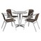 Flash Furniture Round Table Set, 27.5 W, 27.5 L, 27.5 H, Aluminum, Plastic, Rattan, Stainless Steel, Grey TLH-ALUM-28RD-020CHR4-GG - alternate 1