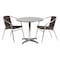 Flash Furniture Round Table Set, Aluminum, Plastic, Rattan, Stainless Steel, Grey TLH-ALUM-32RD-020CHR2-GG - alternate 1