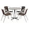 Flash Furniture Round Table Set, Aluminum, Plastic, Rattan, Stainless Steel, Grey TLH-ALUM-32RD-020CHR4-GG - alternate 1