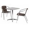 Flash Furniture Square Table Set, 23.5 W, 23.5 L, 27.5 H, Aluminum, Plastic, Rattan, Stainless Steel, Grey TLH-ALUM-24SQ-020CHR2-GG - alternate 1