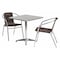 Flash Furniture Square Table Set, Aluminum, Plastic, Rattan, Stainless Steel, Grey TLH-ALUM-28SQ-020CHR2-GG - alternate 1