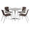 Flash Furniture Square Table Set, Aluminum, Plastic, Rattan, Stainless Steel, Grey TLH-ALUM-28SQ-020CHR4-GG - alternate 1