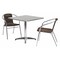 Flash Furniture Square Table Set, 31.5 W, 31.5 L, 27.5 H, Aluminum, Plastic, Rattan, Stainless Steel, Grey TLH-ALUM-32SQ-020CHR2-GG - alternate 1