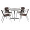 Flash Furniture Square Table Set, Aluminum, Plastic, Rattan, Stainless Steel, Grey TLH-ALUM-32SQ-020CHR4-GG - alternate 1