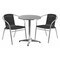 Flash Furniture Round Table Set, Aluminum, Plastic, Rattan, Stainless Steel, Grey TLH-ALUM-24RD-020BKCHR2-GG - alternate 1