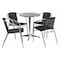 Flash Furniture Round Table Set, Aluminum, Plastic, Rattan, Stainless Steel, Grey TLH-ALUM-24RD-020BKCHR4-GG - alternate 1