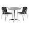 Flash Furniture Round Table Set, 27.5 W, 27.5 L, 27.5 H, Aluminum, Plastic, Rattan, Stainless Steel, Grey TLH-ALUM-28RD-020BKCHR2-GG - alternate 1